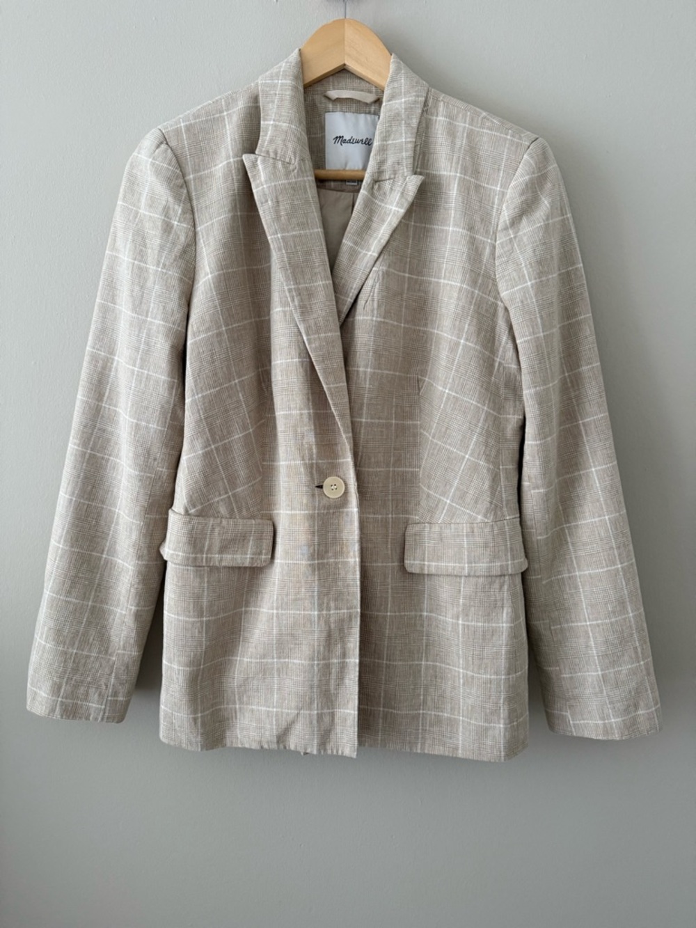 Madewell - The Slim Blazer in Plaid - Sesame Maeve Glen Plaid - Picture 4 of 14